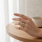 Byzantine Ring in Sterling Silver with Gold 14k (DX-27)