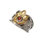 Byzantine Ring in Sterling Silver with a Zircon and Gold 14k (DX-28)