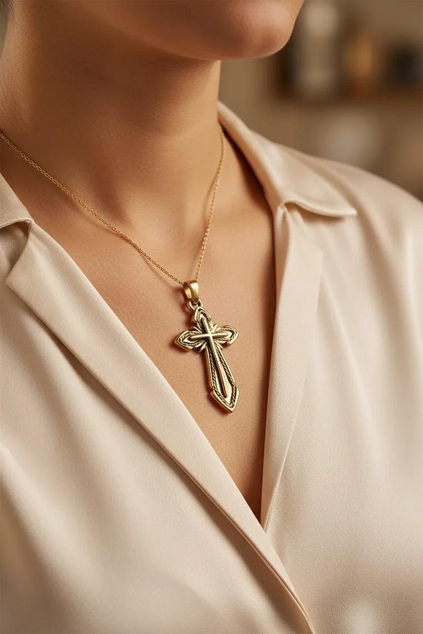 Christening Cross 14k Gold (STX-08)