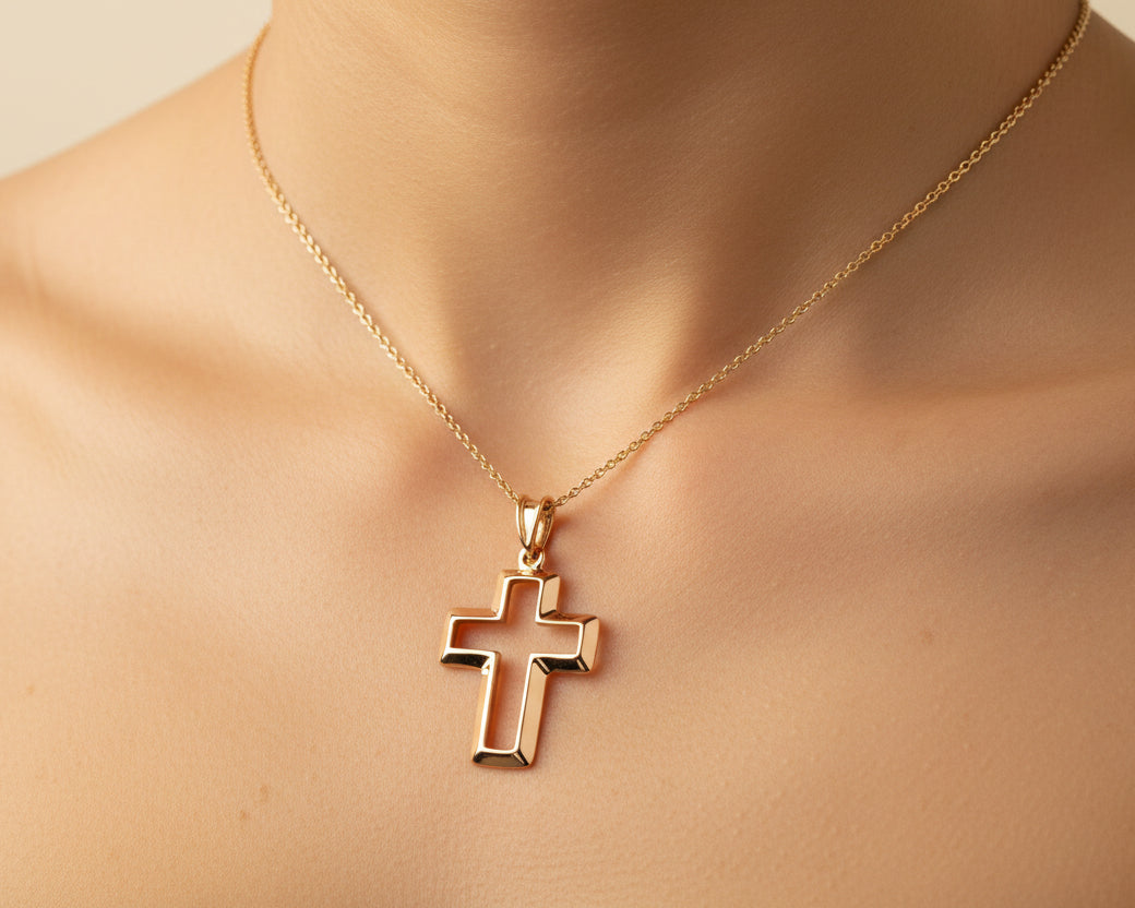 Christening Cross 14k Gold (STX-10)