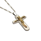 Christening Cross 925 Sterling Silver with 14k Gold Elements (STS-01)