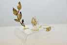 Christmas Decoration, Miniature Home Charm on plexiglass, silver charm with bronze leaves, home decor, gift idea, charm favor (PX-02)