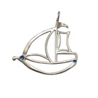 Christmas Decoration, Sailboat Charm on plexiglass, silver charm with bronze leaves, home decor, gift idea, charm favors (PX-12)