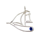 Christmas Decoration, Sailboat Charm on plexiglass, silver charm with bronze leaves, home decor, gift idea, charm favors (PX-12)