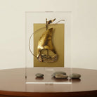 Decorative Sailboat on plexiglass, Bronze Sailboat, Handmade Sailboat, Corporate Gift, Office Decor (Α-95)