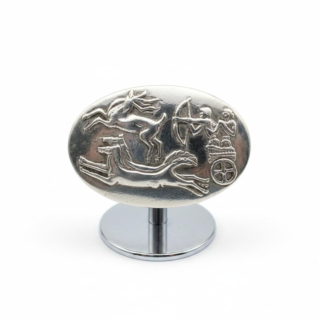 Deer hunting from Mycenae Sterling Silver Brooch (K-80)