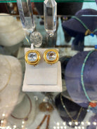 Earrings in gold 18k with Aquamarine, faceted