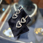 Earrings in white gold, 14k, heart earrings