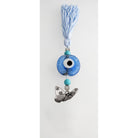 Evil Eye Charm on a tassel, House decoration, holiday decor, welcome gift, silver charm, Butterfly Charm