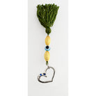 Evil Eye Charm on a tassel, House decoration, holiday decor, welcome gift, silver charm, Love charm, heart charm charm