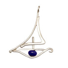Evil eye protection stone with silver charm, Evil Eye Charm, home décor, gift, Wall Decor, silver charm, Sailboat Charm