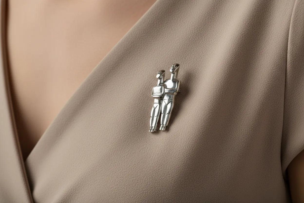 Figurines type Plastira brooch in sterling silver (K-50)