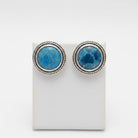 Greek Circle Rope Earrings in sterling silver with Lapis Lazuli (GT-03)