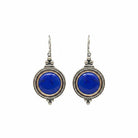 Greek Circle Rope Earrings in sterling silver with Lapis Lazuli (GT-12)