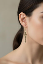 Greek Cycladic earrings, Cycladic jewelry, earrings in sterling silver, Standing female figure (Keros Variety) earrings (AG-11)