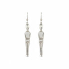 Greek Cycladic earrings, Cycladic jewelry, earrings in sterling silver, Standing female figure (Keros Variety) earrings (AG-11)