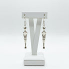 Greek Cycladic earrings, Cycladic jewelry, earrings in sterling silver, Standing female figure (Keros Variety) earrings (AG-11)