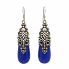 Greek Drop Earrings in sterling silver with Lapis Lazuli (GT-05)