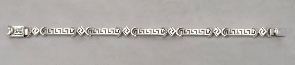 Greek Key Meander Bracelet in Sterling Silver (B-51)