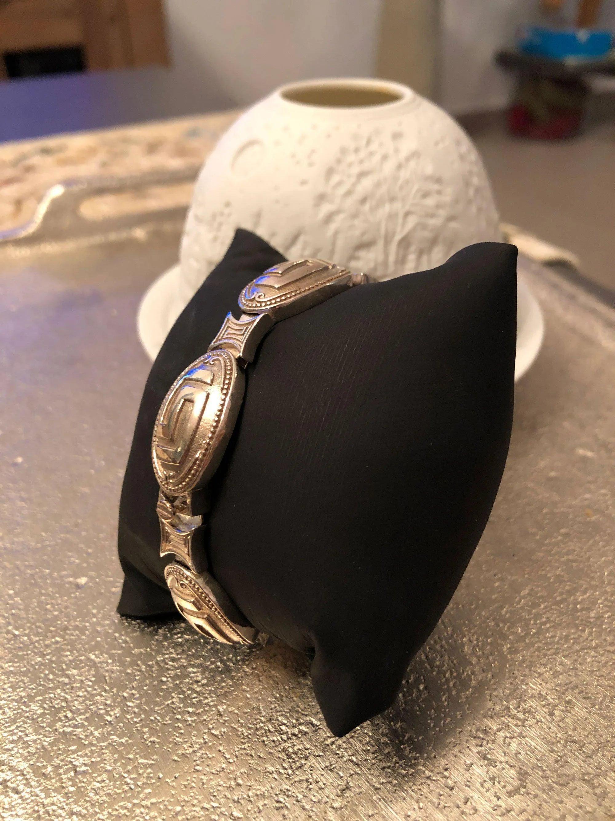 Greek Key Meander Bracelet in Sterling Silver (B-54)