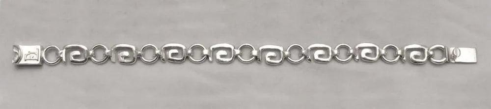 Greek Key Meander Bracelet in Sterling Silver (B-56)