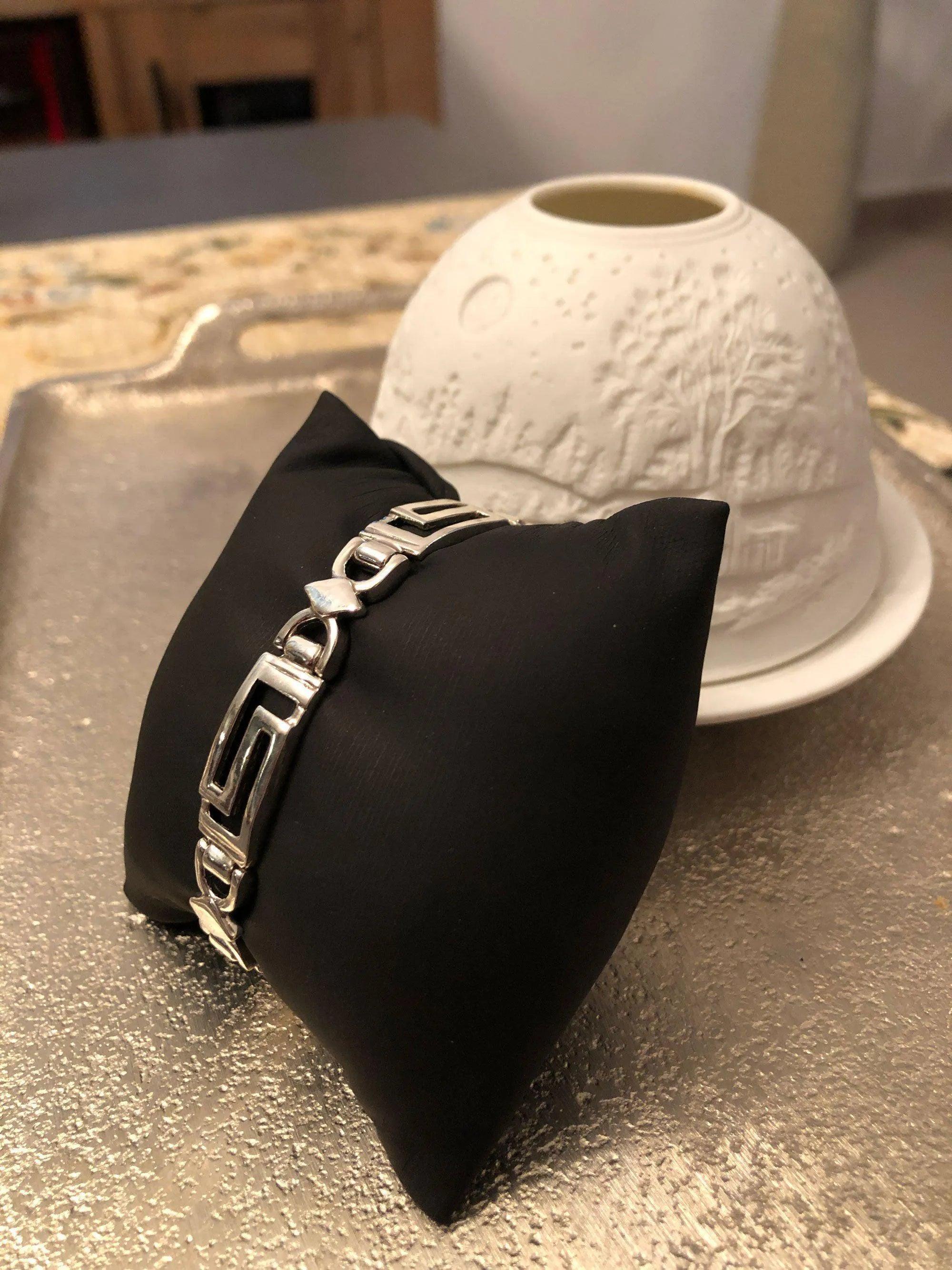 Greek Key Meander Bracelet in Sterling Silver (B-59)