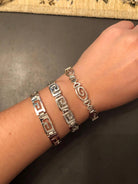 Greek Key Meander Bracelet in Sterling Silver (B-78)