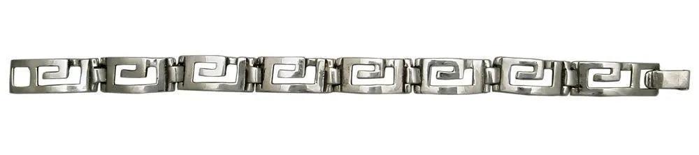 Greek Key Meander Bracelet in Sterling Silver (B-78)