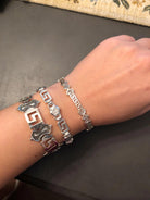 Greek Key Meander Bracelet in Sterling Silver (B-98)