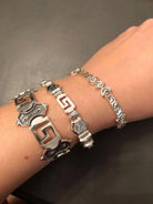 Greek Key Meander Bracelet in Sterling Silver (B-98)