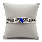 Greek Key Meander Bracelet in Sterling Silver with lapis lazuli (B-71)