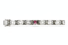 Greek Key Meander Bracelet in Sterling Silver with zircon (B-74)