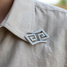 Greek Key Meander Brooch in Sterling Silver (K-63)