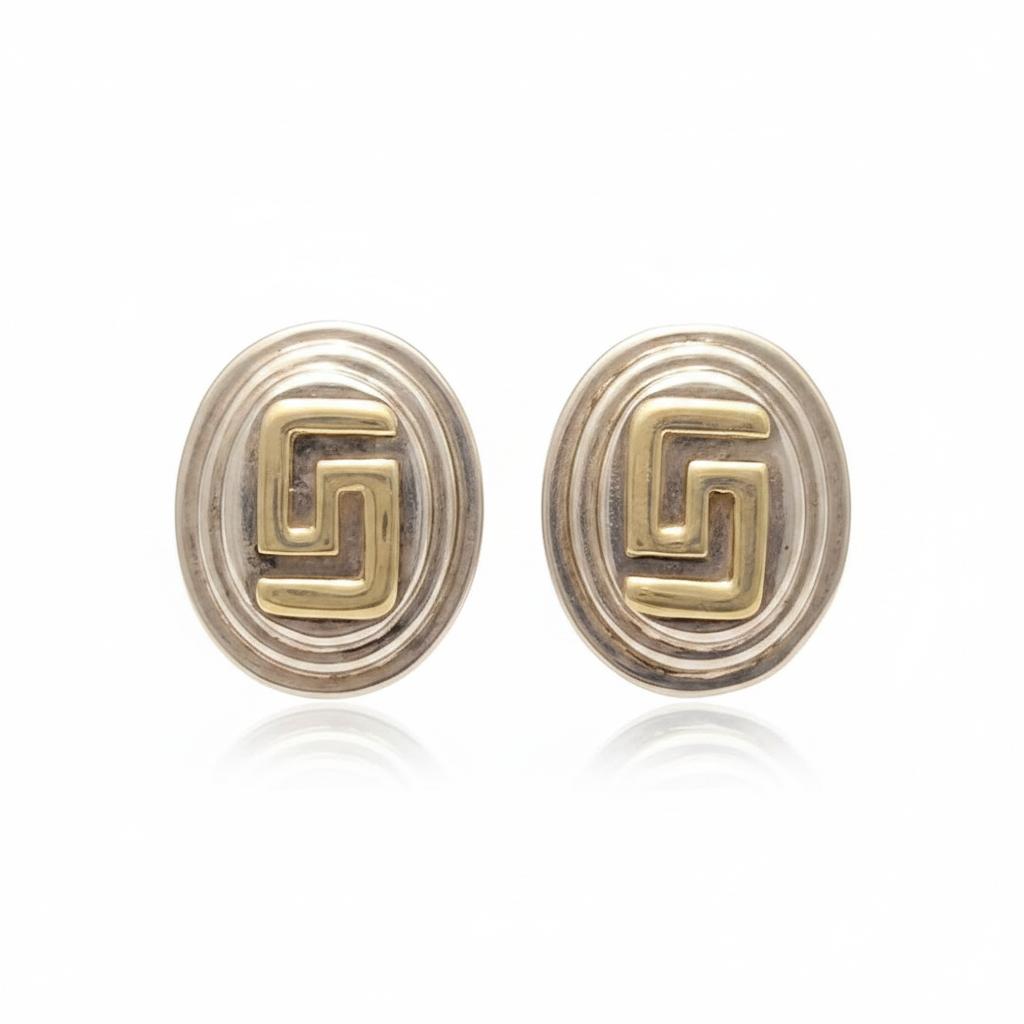 Greek Key Meander Earrings in sterling Silver (AG-03)