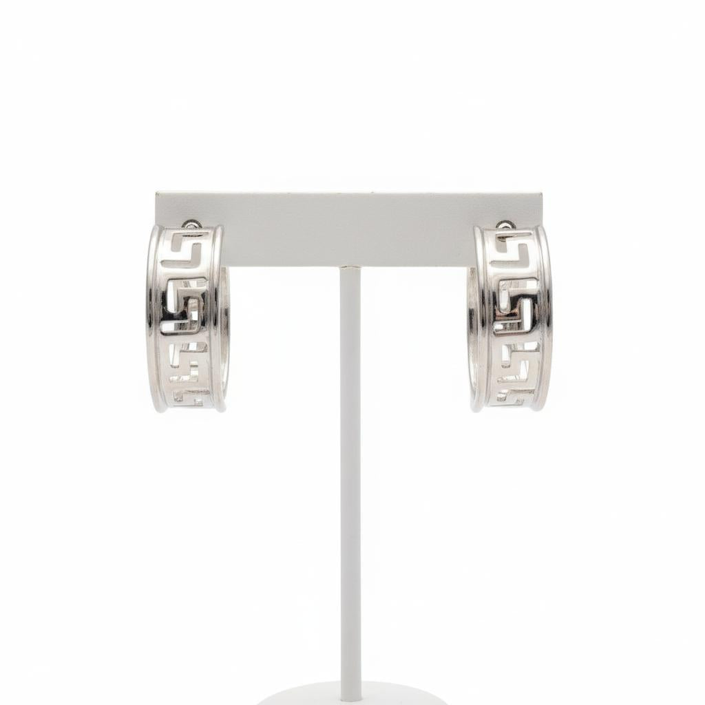 Greek Key Meander Earrings in sterling Silver (AG-06)