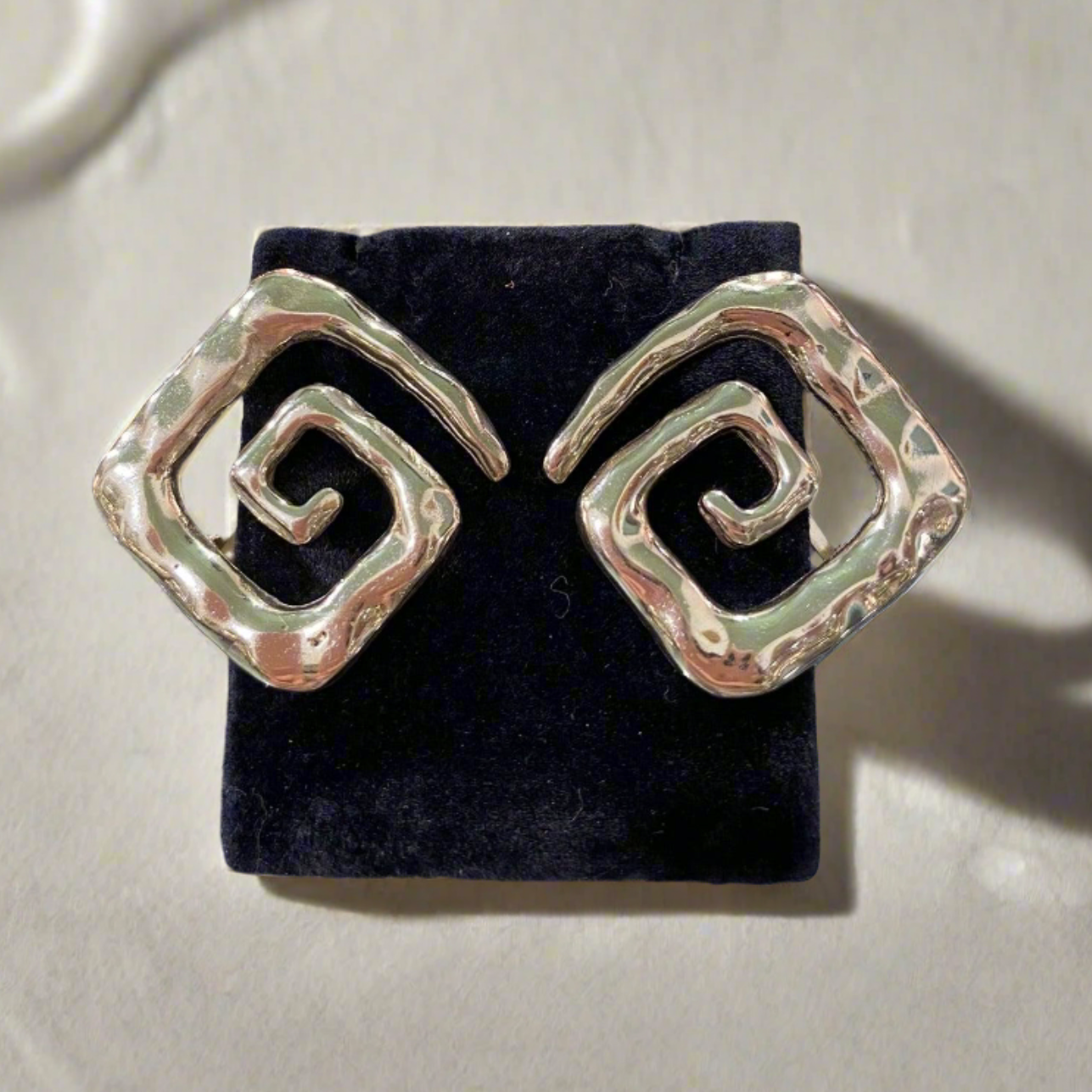 Greek Key Meander Earrings in sterling Silver (AG-14)