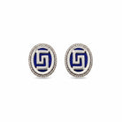 Greek Key Meander Earrings in sterling Silver with Lapis Lazuli (AG-05)