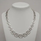 Greek Key Meander Necklace in Sterling Silver (PE-11)