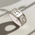 Greek Key Meander Ring in Sterling Silver (DT-63)