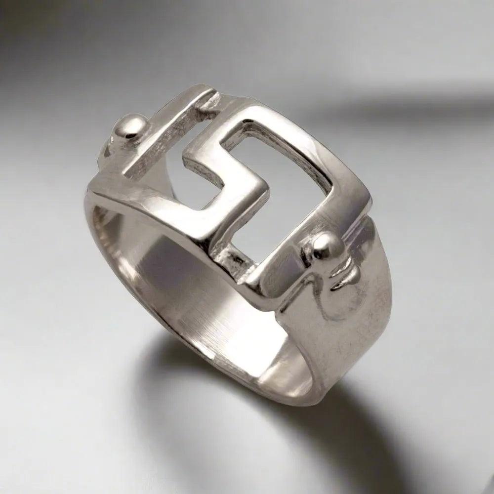 Greek Key Meander Ring in Sterling Silver (DT-73)