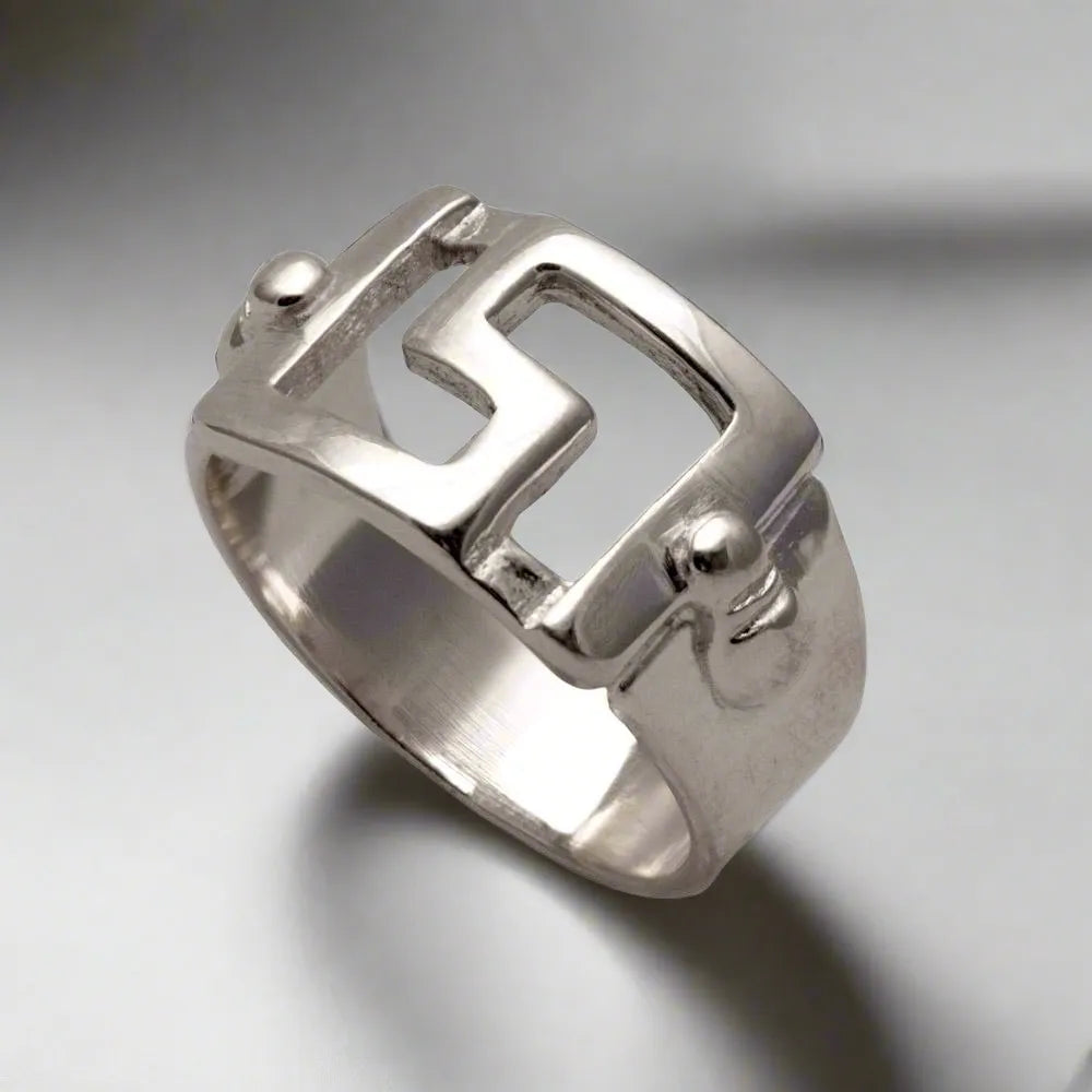 Greek Key Meander Ring in Sterling Silver (DT-73)