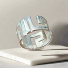 Greek Key Meander Ring in Sterling Silver, Meander Ring (DT-78)