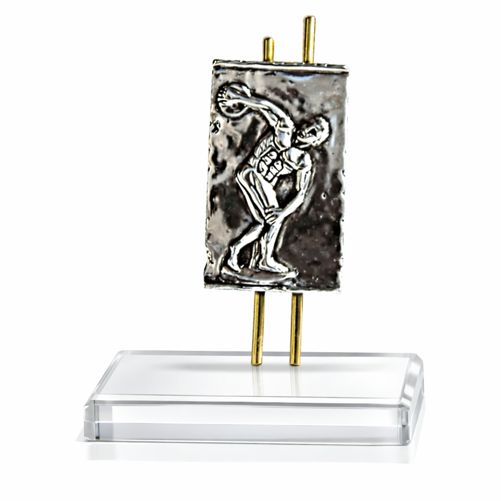 Greek Olympic Diskthrower Figurine in Sterling Silver (A-40-4)