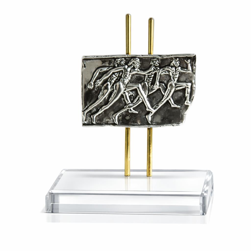 Greek Olympic Runners Figurine in Sterling Silver (A-40-3)