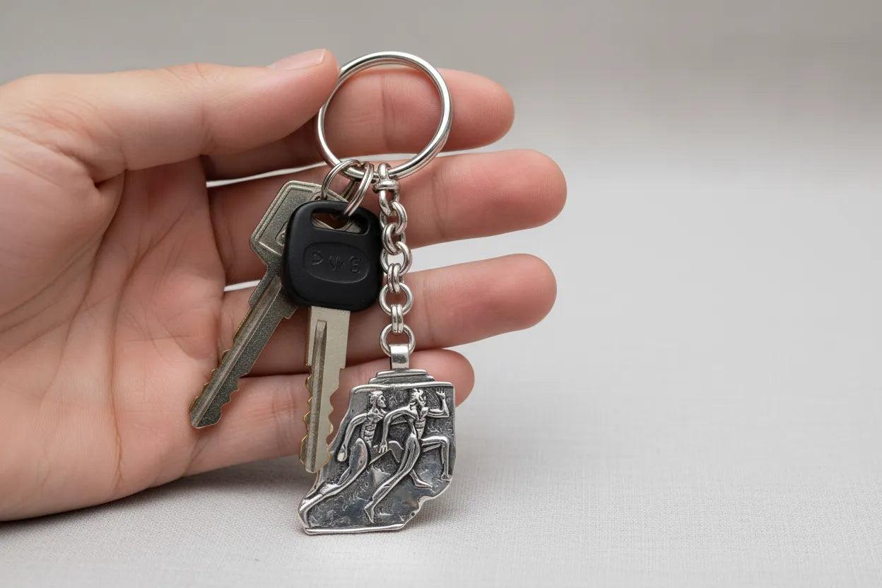 Greek Olympic Runners Key ring in sterling silver (MP-16)
