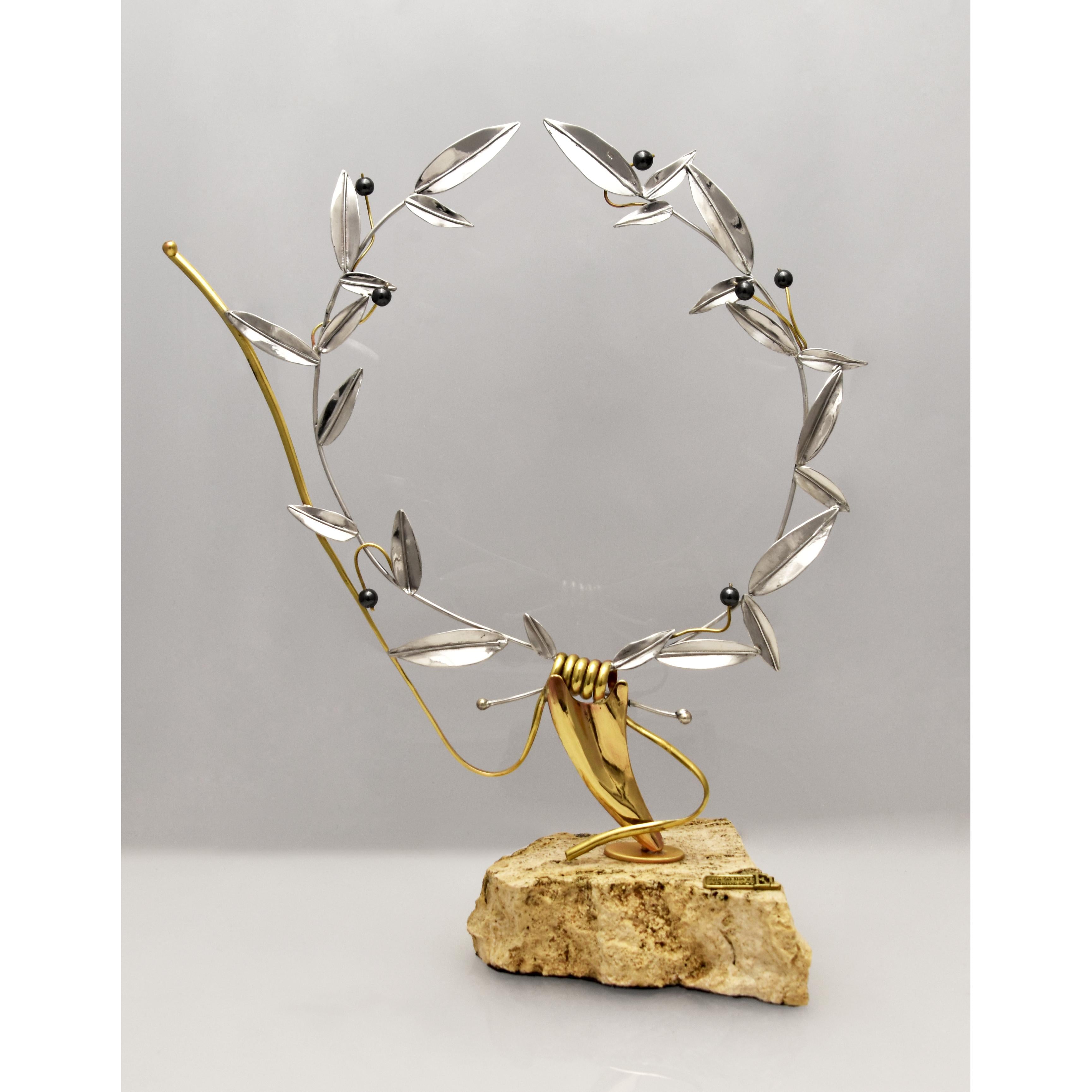 Greek Sterling Silver Olive leaf Wreath (A-81)