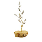 Greek Sterling Silver Olive leaf Wreath on limestone (A-47-04)