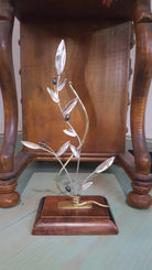 Greek Sterling Silver Olive leaf Wreath on limestone (A-47-04)