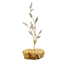 Greek Sterling Silver Olive leaf Wreath on limestone (A-47-4)