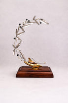 Greek Sterling Silver Olive leaf Wreath on limestone (A-84)